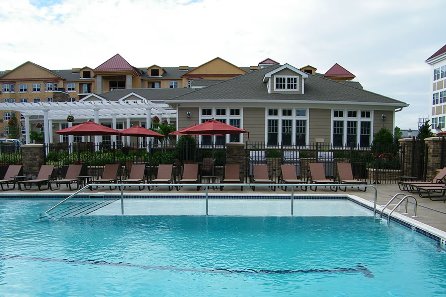 Outdoor Pool Wading Area Commercial Pool Design by Omega Pool Structures, Inc