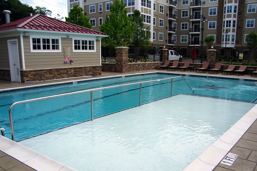 Outdoor Pool Wading Area Commercial Pool Design by Omega Pool Structures, Inc